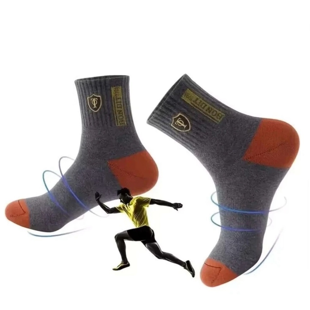 6pairs Men Letter Graphic Casual Crew Socks, For Spring - Picture 4 of 5